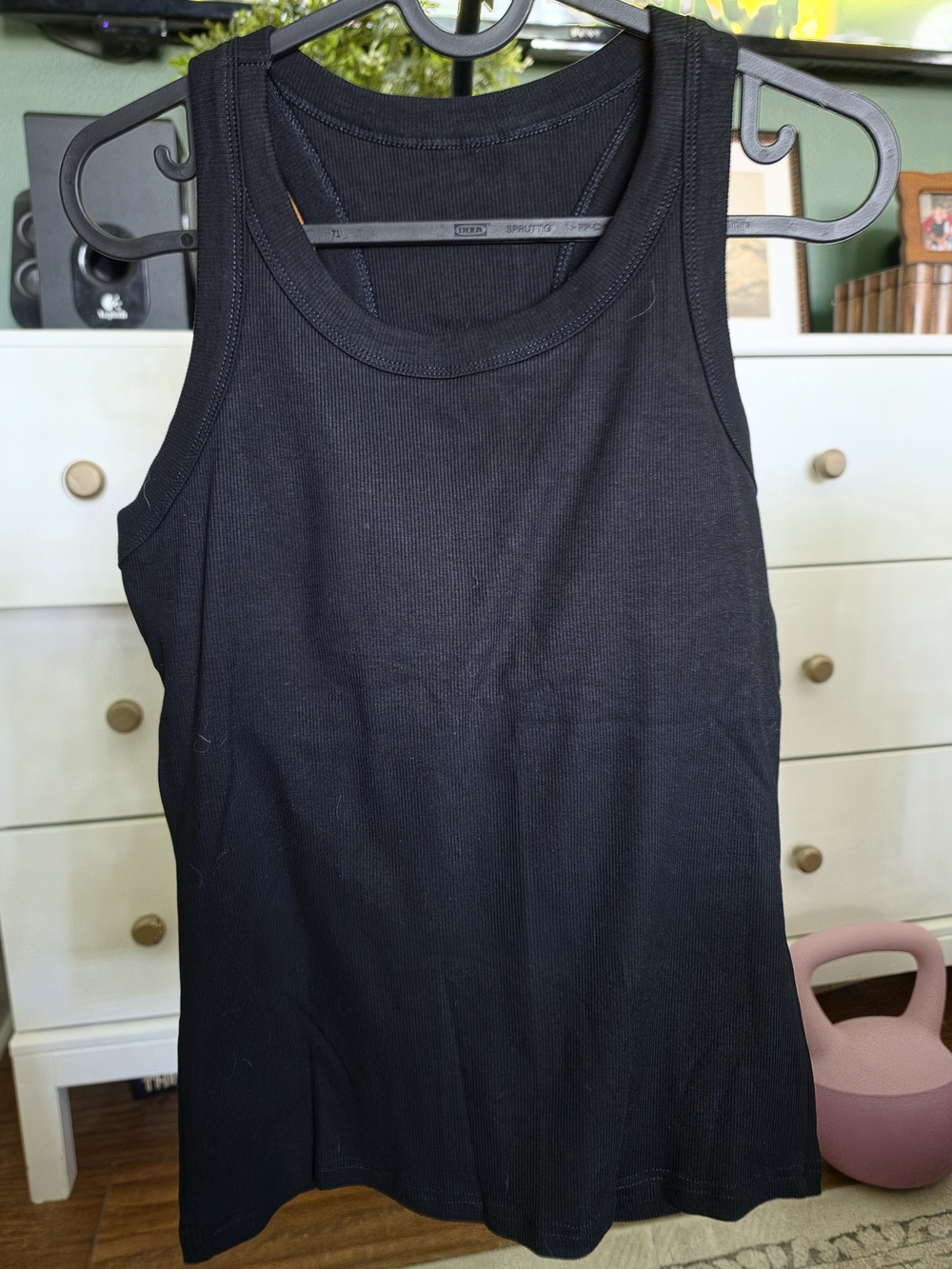 Black Ribbed Tank Top